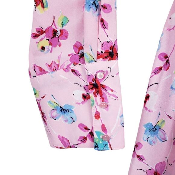 NWT Nanette Lepore Floral Multiprint Button Up Collated Shirt Midi Dress - Picture 6 of 13